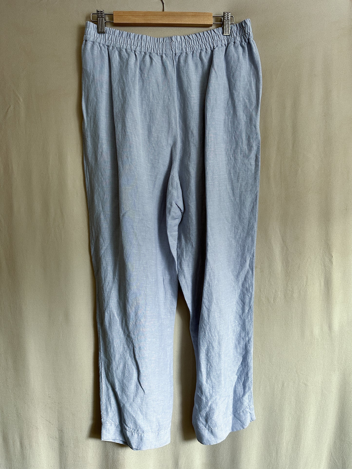 Madewell Blue Linen Blend Pull-on Pants (size M)