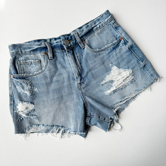 Light Wash Distressed Cutoff Shorts (size 6)