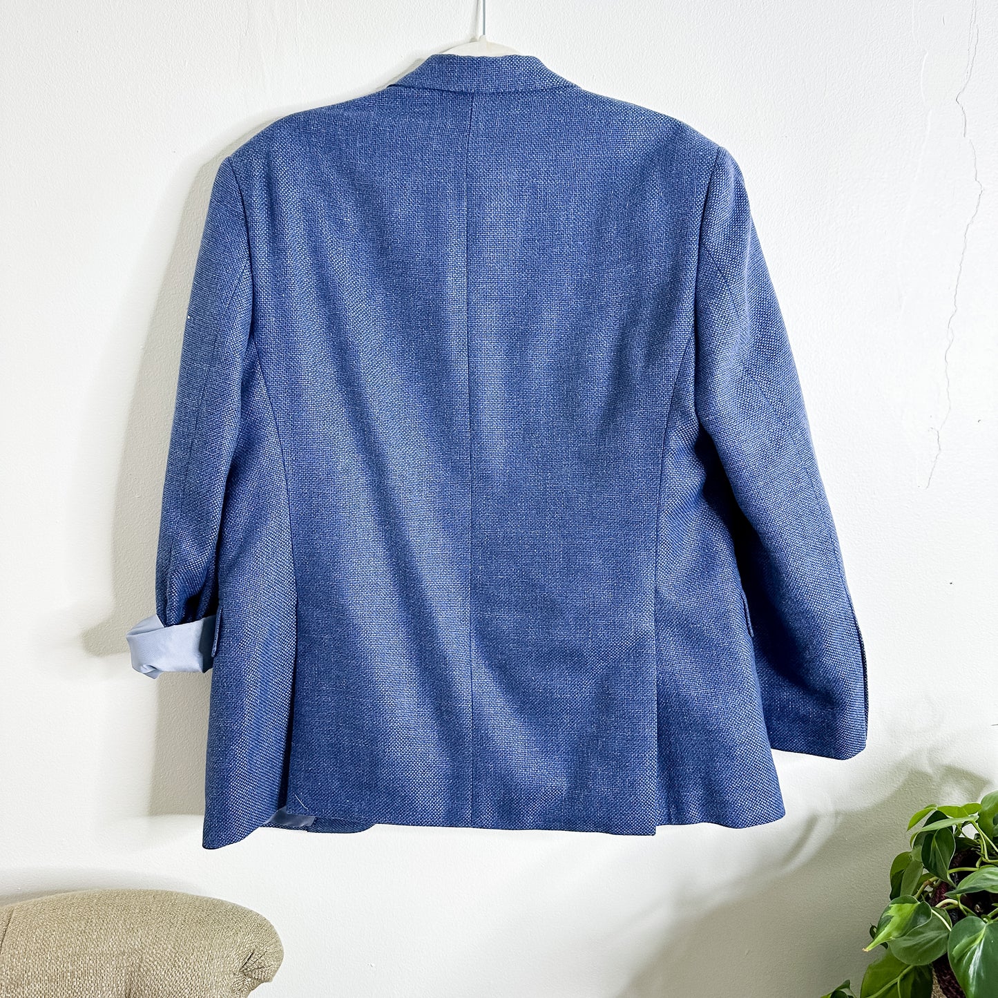 Blue Linen blend Blazer (fits M-XL)