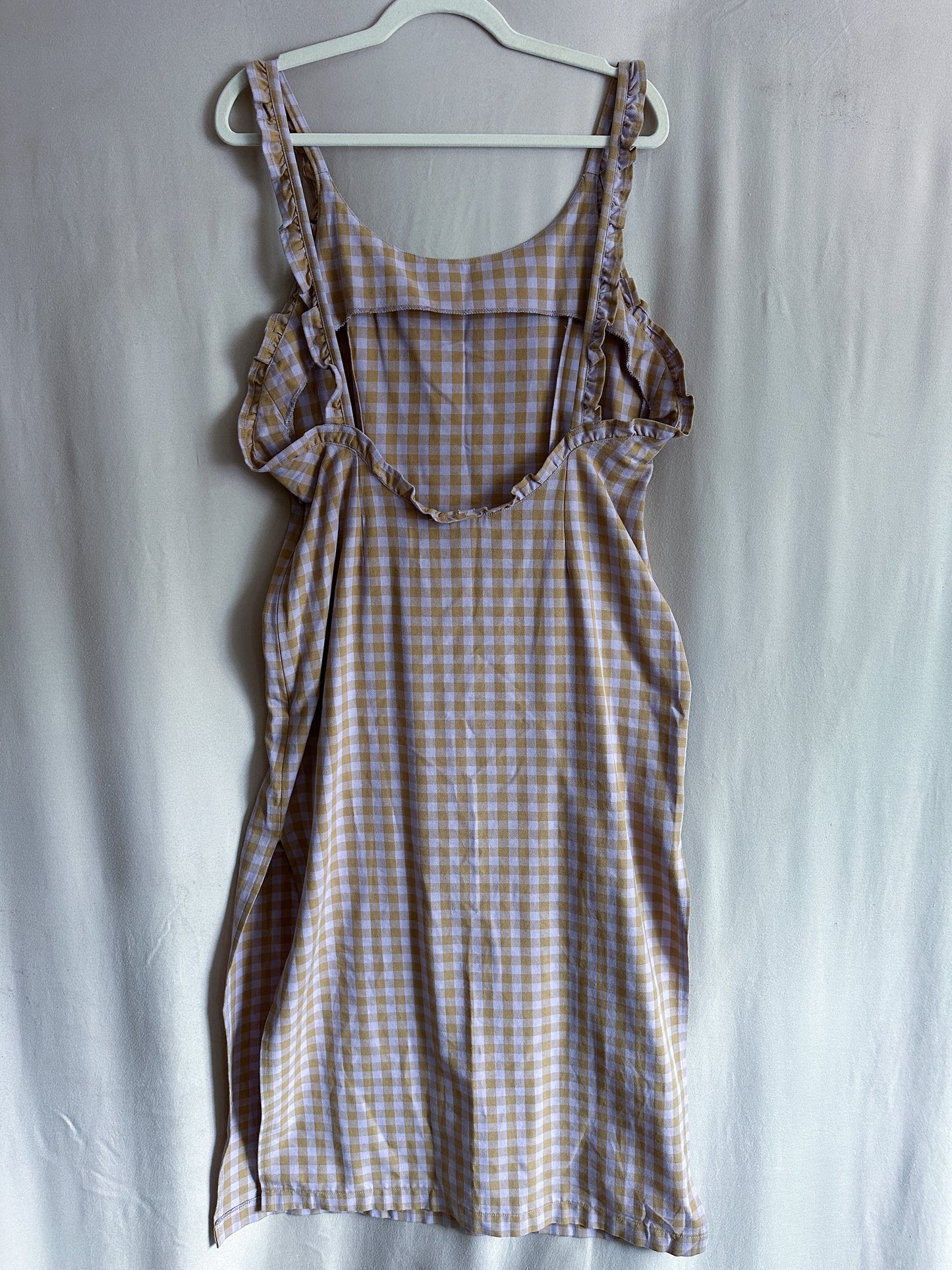 Milkit Free People Gingham Open Back Maxi Dress (size M)