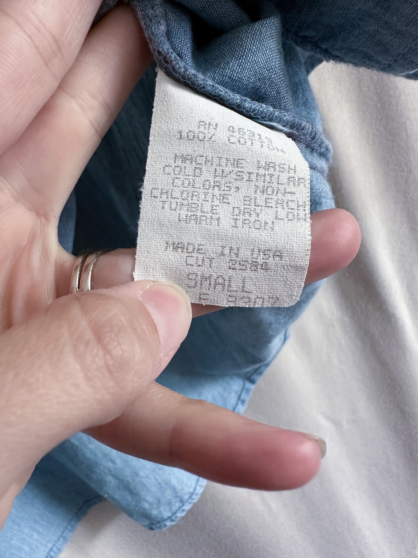 Vintage Cotton Short Sleeve Denim Shirt (fits S-L)