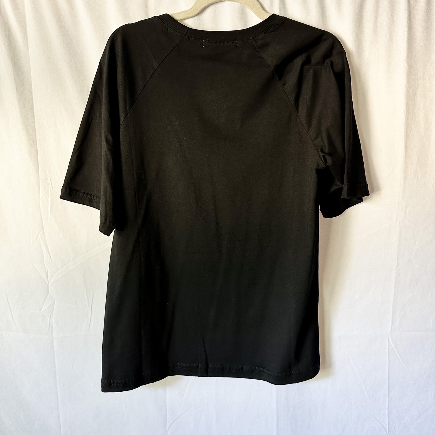 Eileen Fisher Black Crew Neck Short Sleeve Jersey Knit T-Shirt (fits S-M)