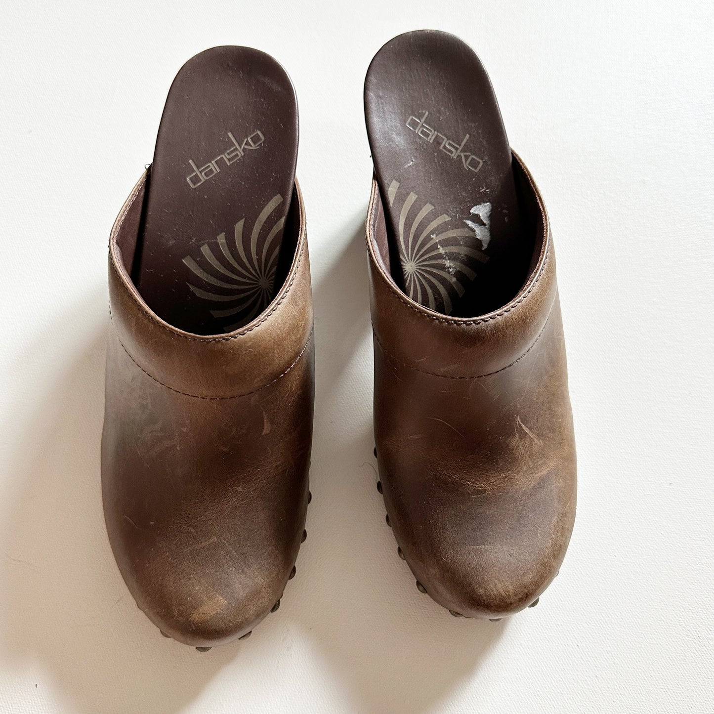 Dansko Rustic Brown Leather Clogs (size 38)