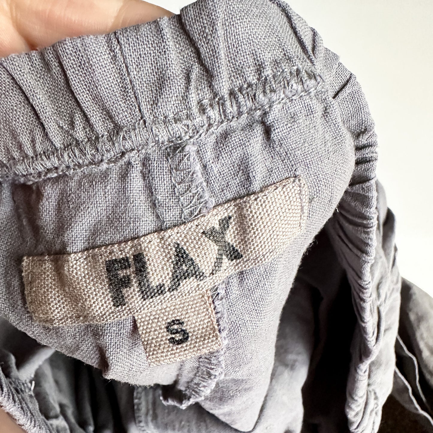 Flax Gray Linen Long Pull-on Shorts (fits S-M)