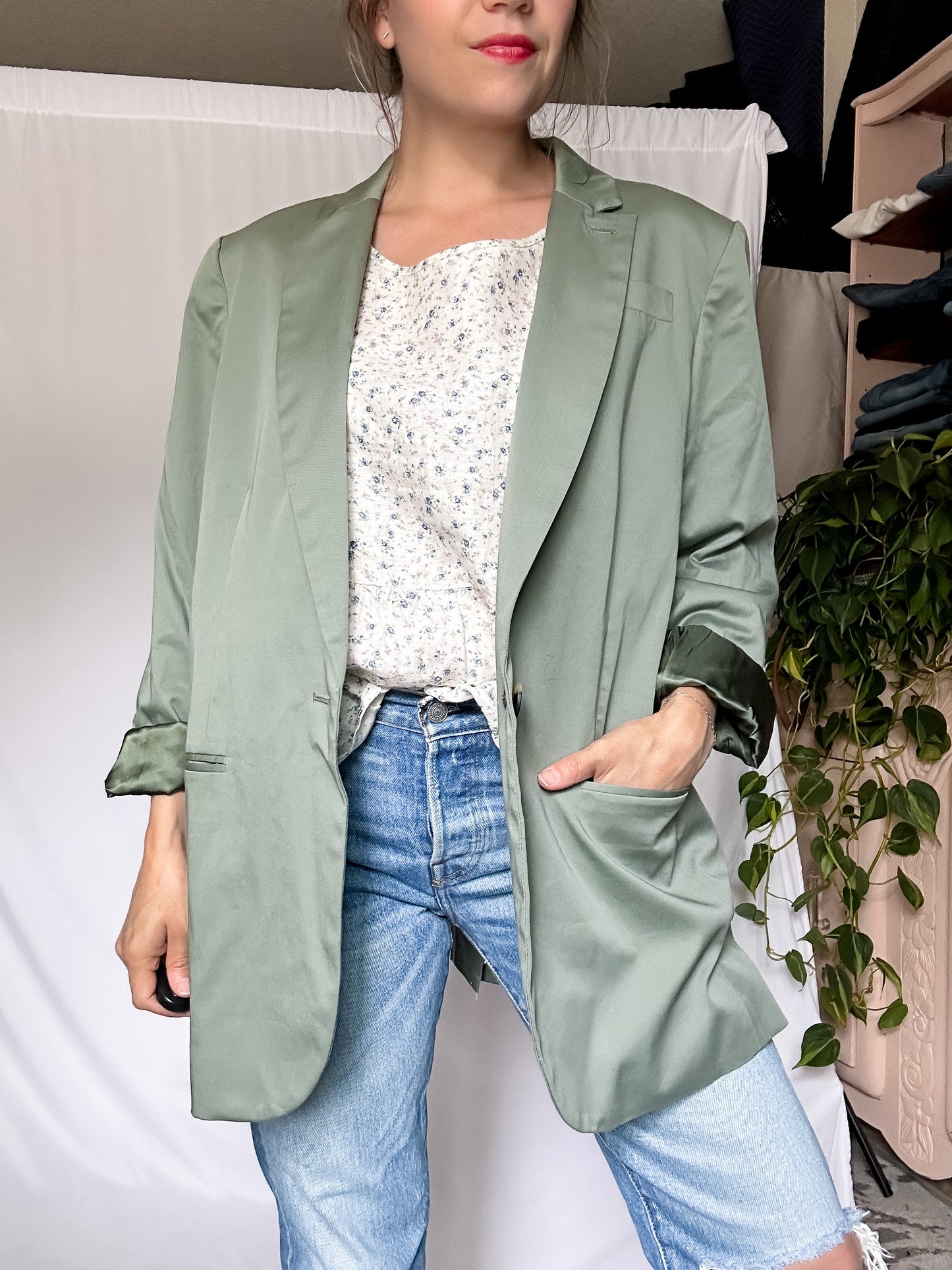 J. Crew Sage Green Relaxed Fit Blazer (fits M-XL)