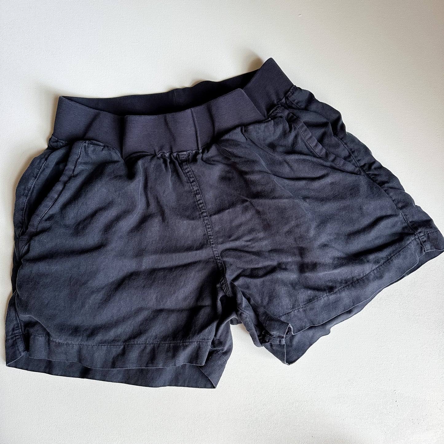 Faherty Black Pull-on Linen Blend Shorts (fits XS-S )
