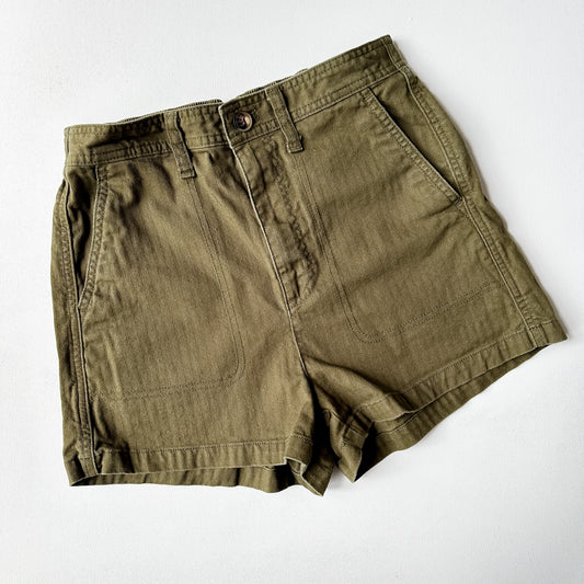 Madewell Olive Green Twill High Rise Shorts (size XS)