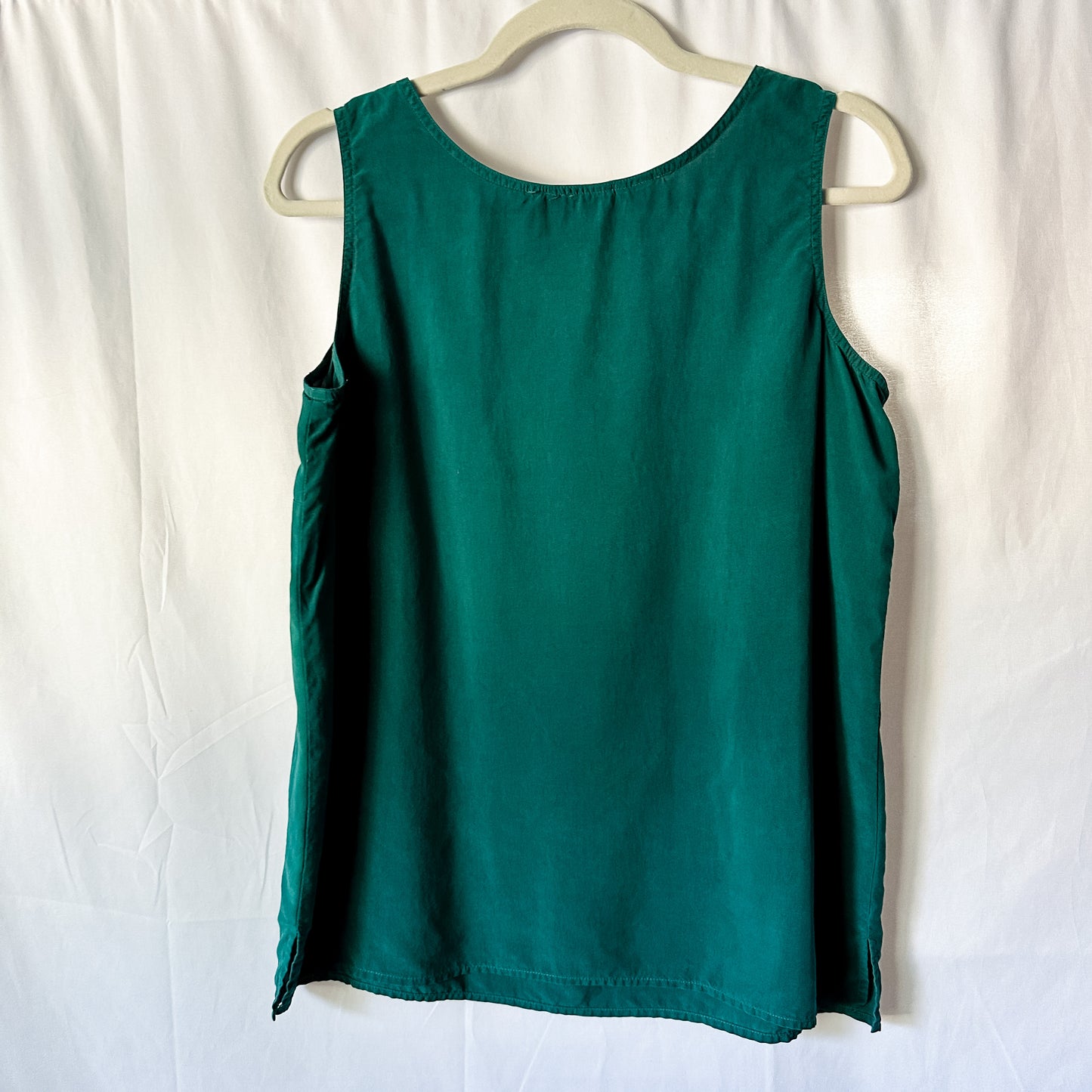 Silk Teal Green Button Front Tank Top (fits S-L)