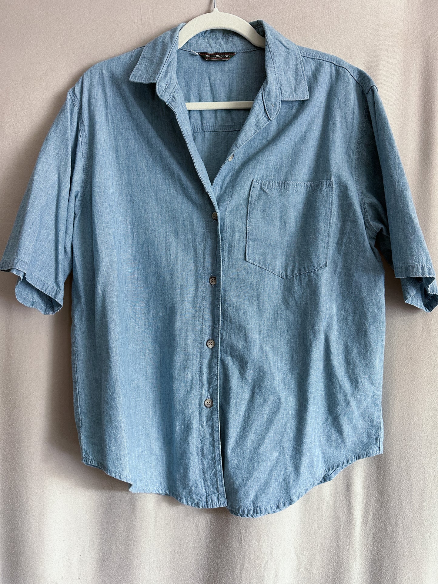 Vintage Cotton Short Sleeve Denim Shirt (fits S-L)