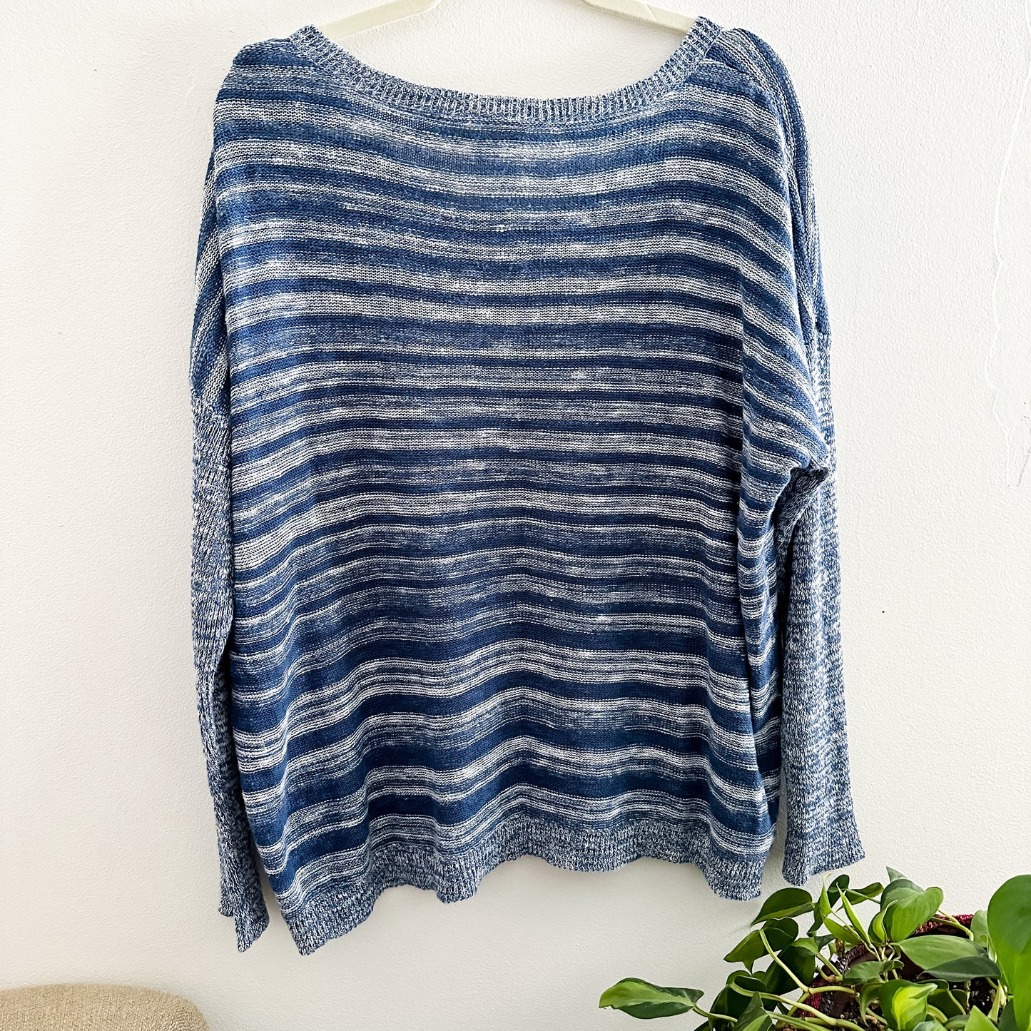 Eileen Fisher Linen/Cotton Blue Sweater (fits L-XL)
