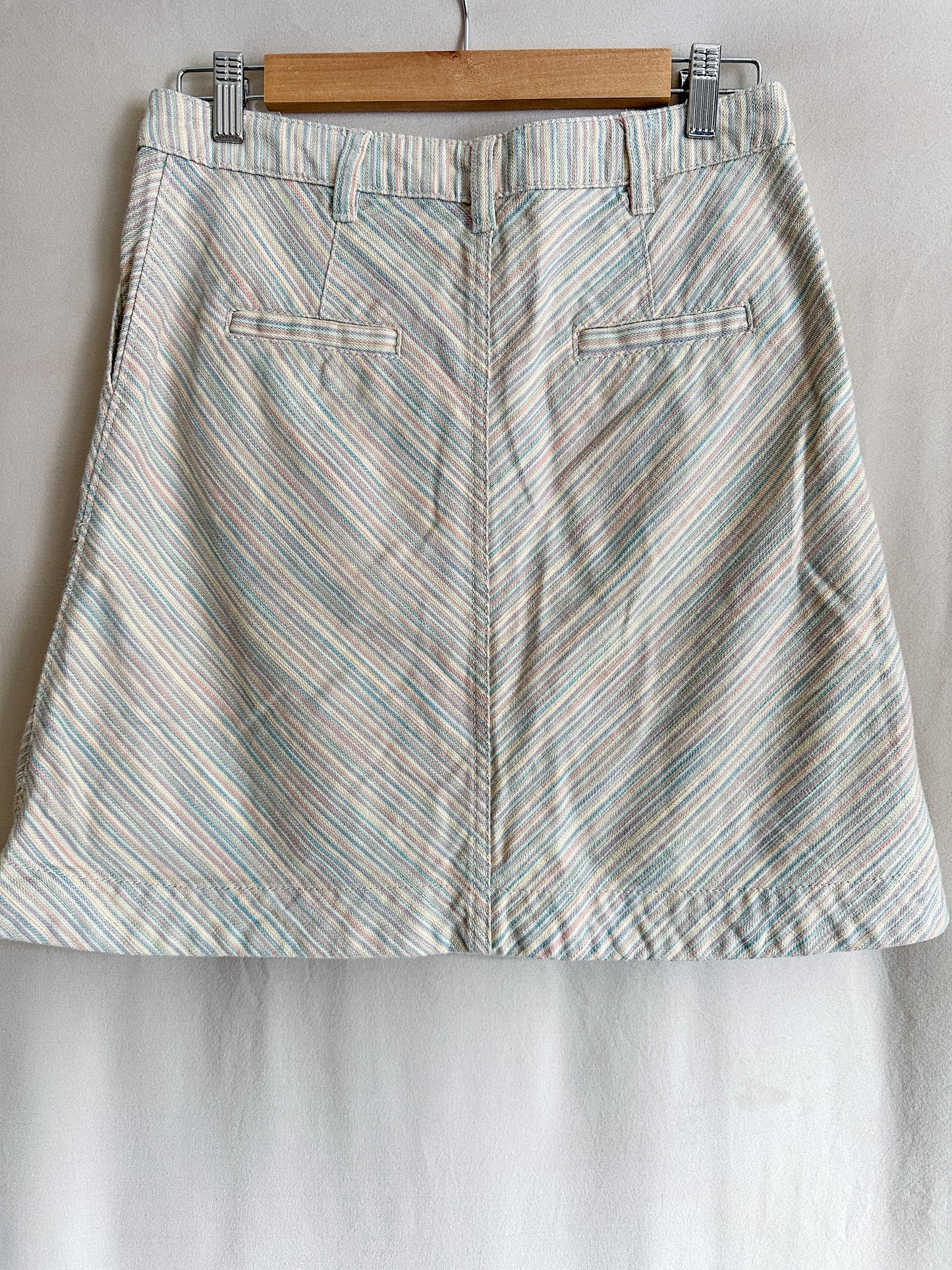 Anthropologie Button Front Striped Twill Skirt (fits size 6-8)