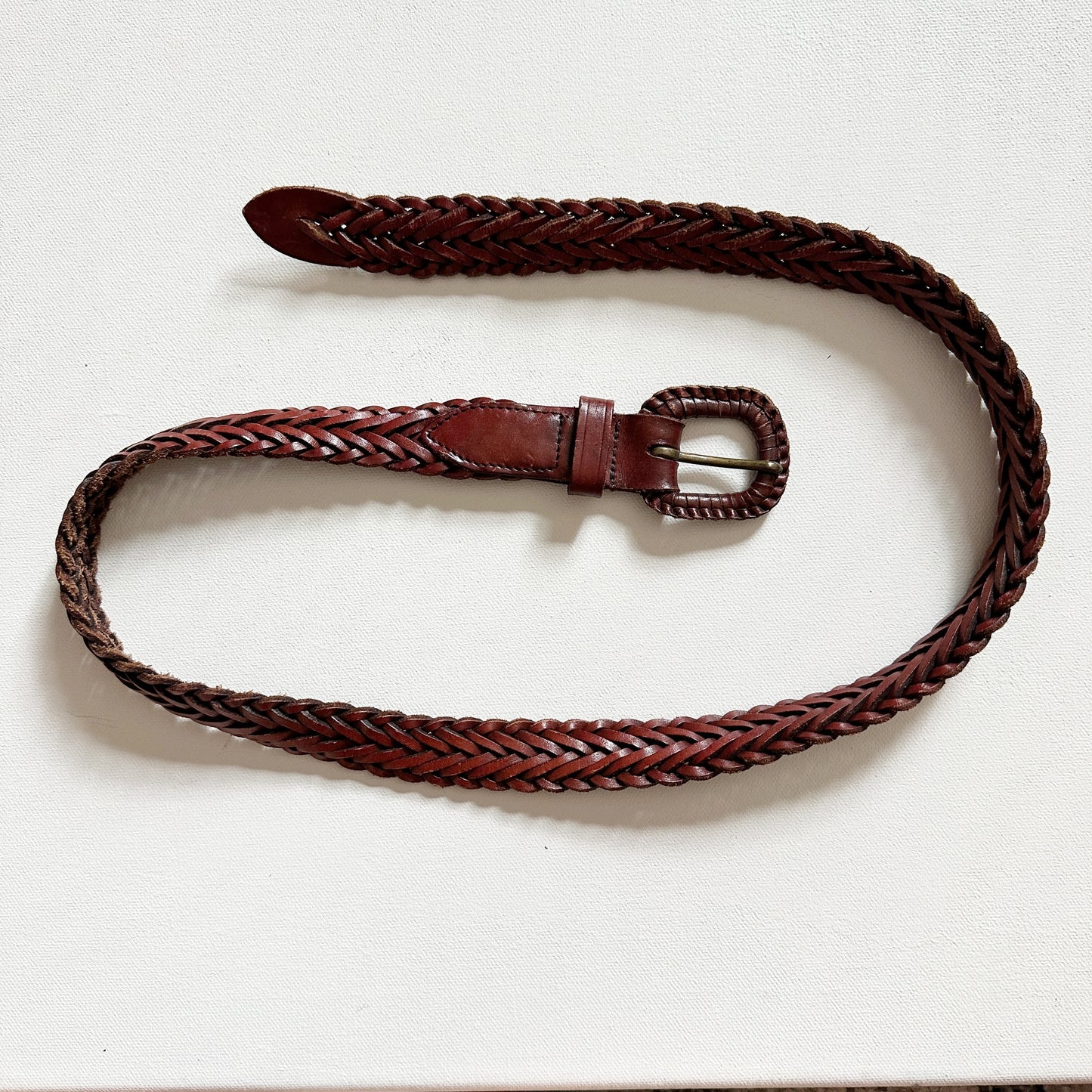 Brown Braided Leather Belt (34")