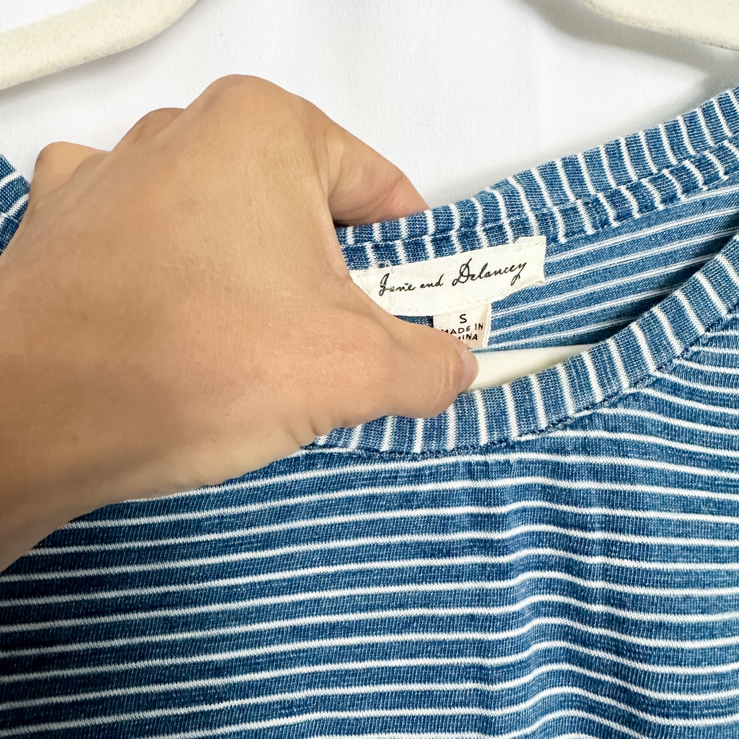 Blue Striped Tie Sleeve T-shirt Dress (fits XS-S)