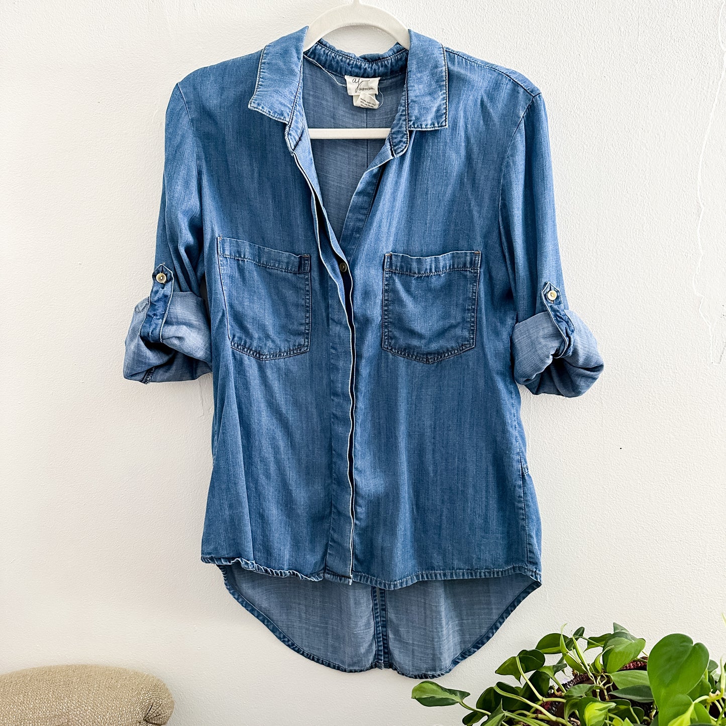 Blue Chambray Button Down Top (fits S)
